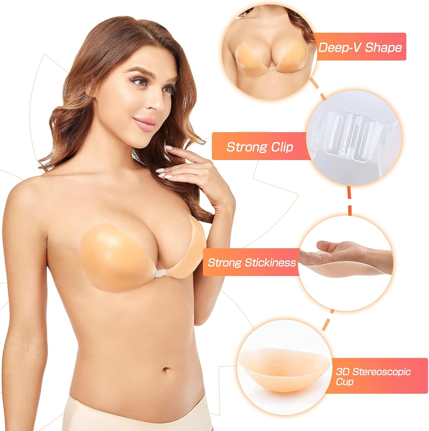 Push-Up Wire-Free Solid Silico - Silicone Bra Adhesive ulasan dan harga